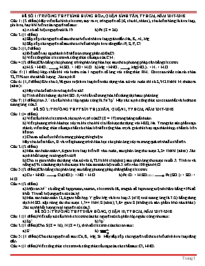 Đề kiểm tra học kỳ I môn Hóa học Lớp 10 - Đề số 1 - Trường THPT Bình Hưng Hòa - Năm học 2017-2018